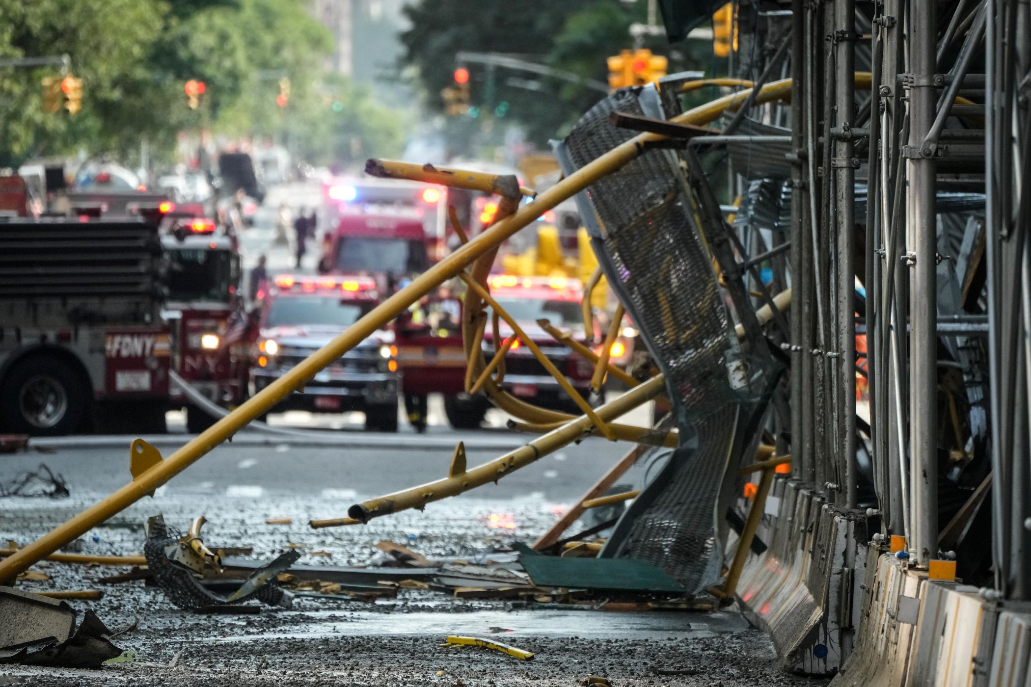 Construction Crane Catches Fire in Manhattan, Collapses Into Neighboring Building
